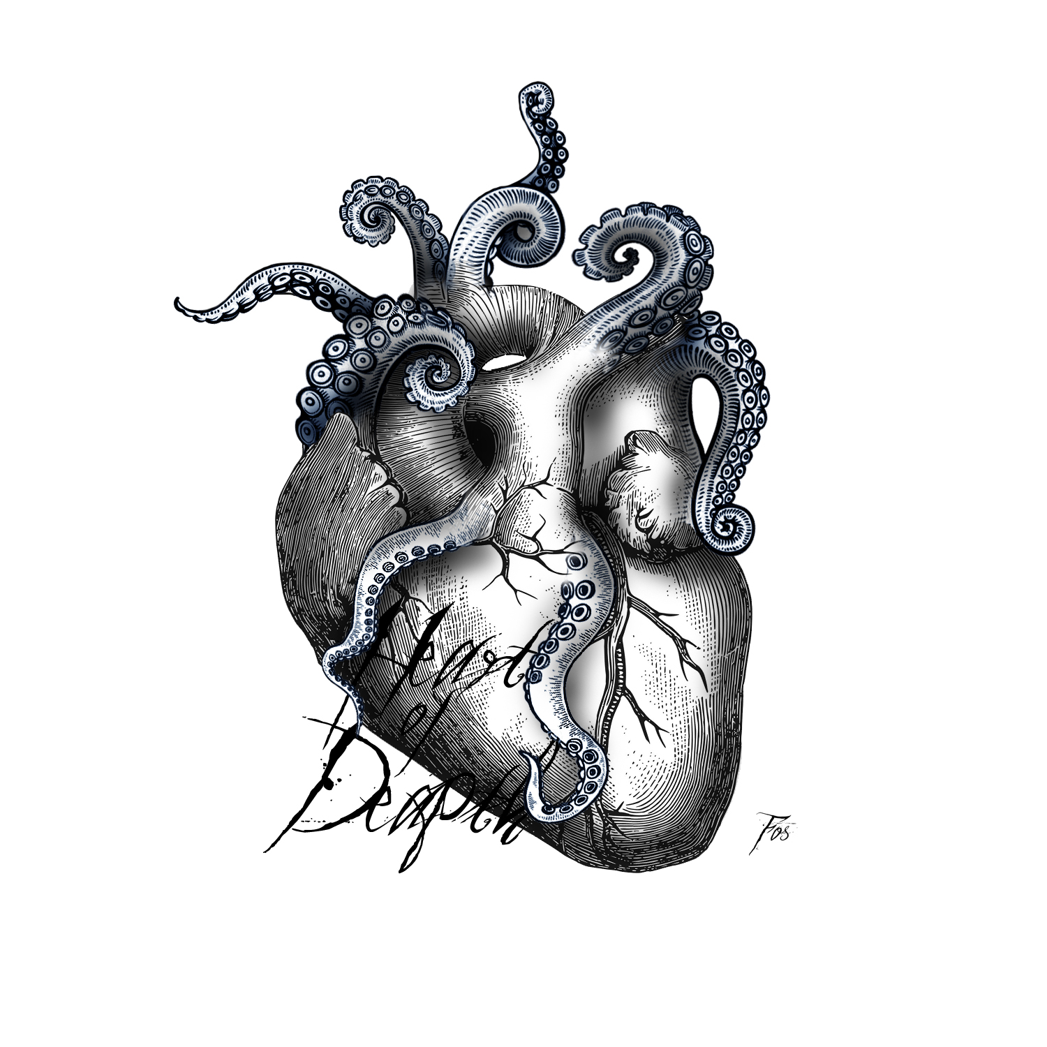 Tričko s potiskem Heart of Depth