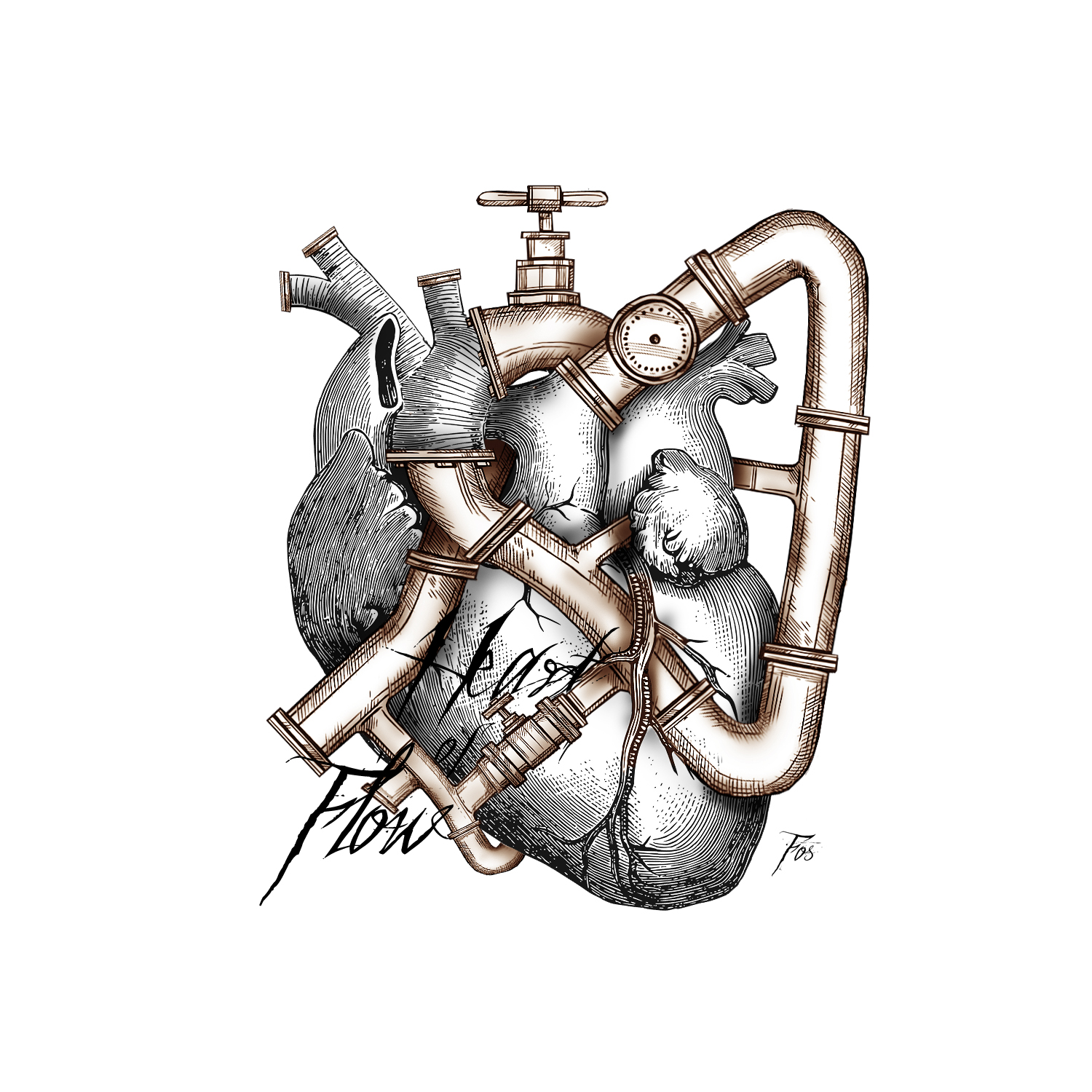 Tričko s potiskem Heart of Flow